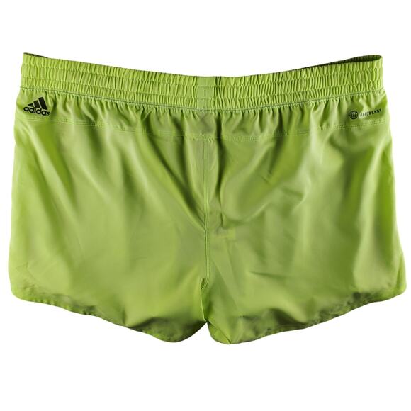 Adidas Womens Pacer Shorts Size XL Pulse Lime Running Training Gym Snap Side New - Picture 2 of 7
